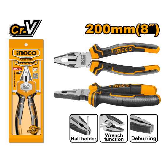 Industrial Steel Combination Pliers Cr-V – INGCO HCP28208