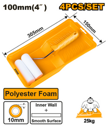 4" Paint Tray with Handle and 2 Sponge Cartridges – INGCO HKTCB041002
