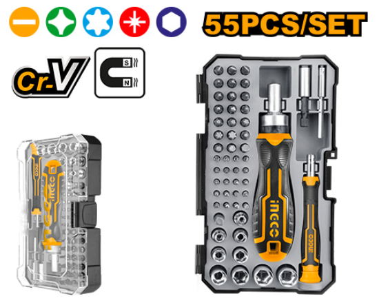 55 Pcs Small & Large Screwdriver Set – INGCO HKSDB0558