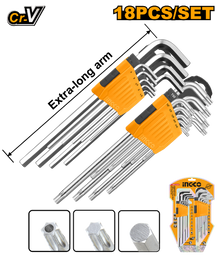 INGCO HHKSET0181 – 18-Piece Extra-Long Socket & Torx Set