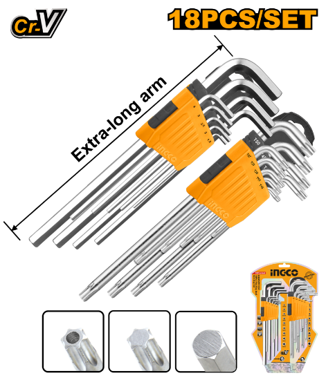 INGCO HHKSET0181 – 18-Piece Extra-Long Socket & Torx Set