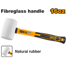 INGCO HRUH8316 – 16oz White Rubber Mallet with Fiberglass Handle