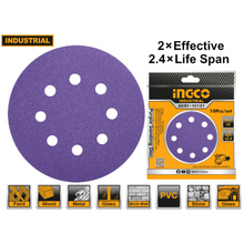 INGCO AKRS150101 10PCS 150mm Sanding Disc Set