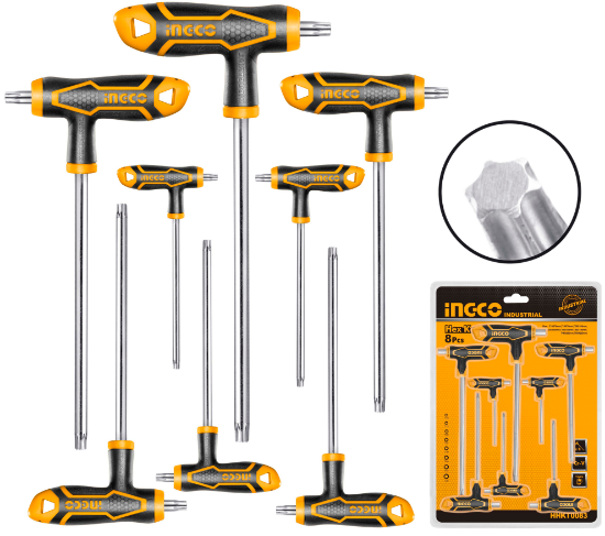 INGCO HHKT8083 – 8-Piece Torx Driver Set with Handle
