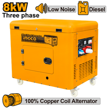 3-Phase Diesel Generator with Electric Start – INGCO GSE80003