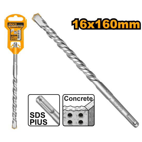 SDS Plus 16 x 160 mm Concrete Drill Bit – INGCO DBH1211601