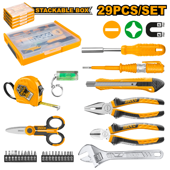 29 Pcs Tool Set with Stackable Plastic Case – INGCO HKTV01H291