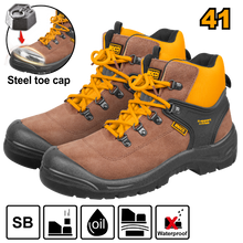 INGCO SSH12SB.41 – Industrial Leather Work Boots with Support System and Toe Protection