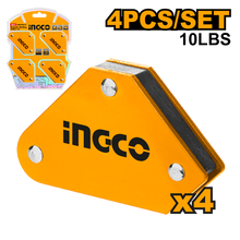 INGCO AMWH4001 4PCS 10LBS Magnetic Welding Holder Set