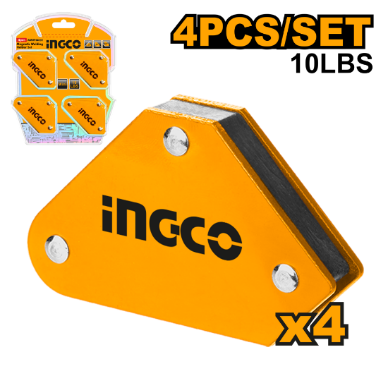 INGCO AMWH4001 4PCS 10LBS Magnetic Welding Holder Set