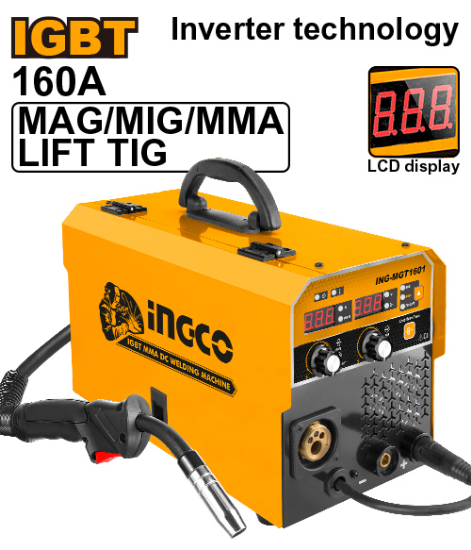 INGCO ING-MGT1601 – 160A MAG/MIG/MMA/LIFT TIG Inverter Welding Machine
