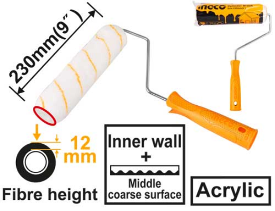Acrylic Paint Roller for Interior with Handle – INGCO HRHT042301