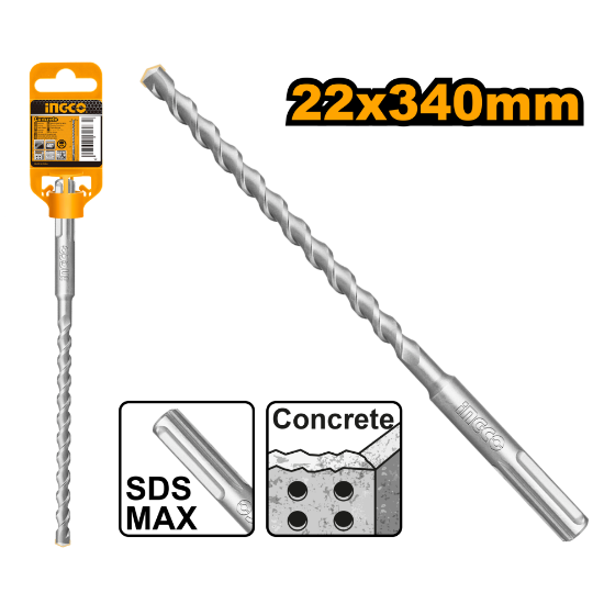 SDS Max 22 x 340 mm Concrete Drill Bit – INGCO DBH1242202