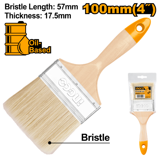 INGCO CHPTB0104 – 4" Paint Brush with Wooden Handle