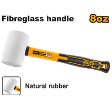 INGCO HRUH8308 – 8oz White Rubber Mallet with Fiberglass Handle