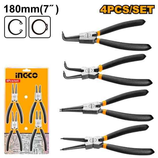 4-Pcs Circlip Pliers Set – INGCO HCCPS01180