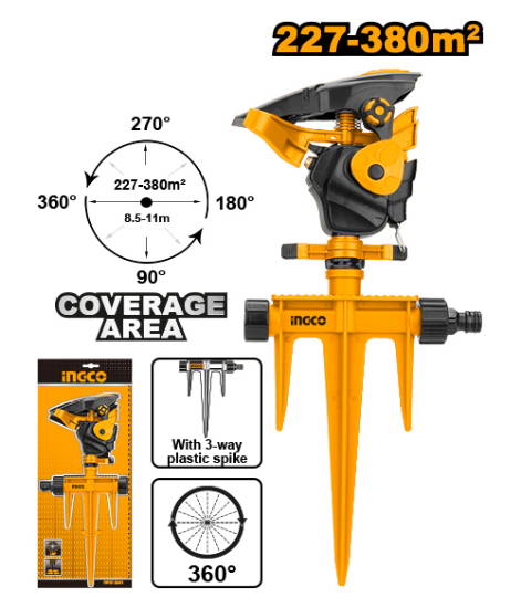 Automatic Lawn Sprinkler with Adjustable Twin Nozzles