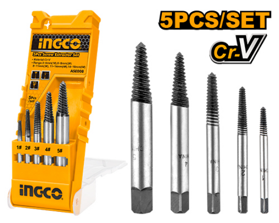 INGCO ASE008 5 Pcs Tap Set