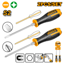 INGCO HSGT680208 – 2-Piece Industrial Impact Screwdriver Set with Rubber Handle