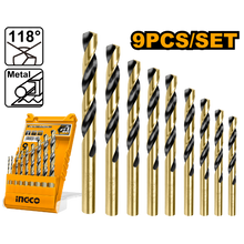 INGCO AKD1095 9PCS HSS 4341 Metal Drill Bits Set