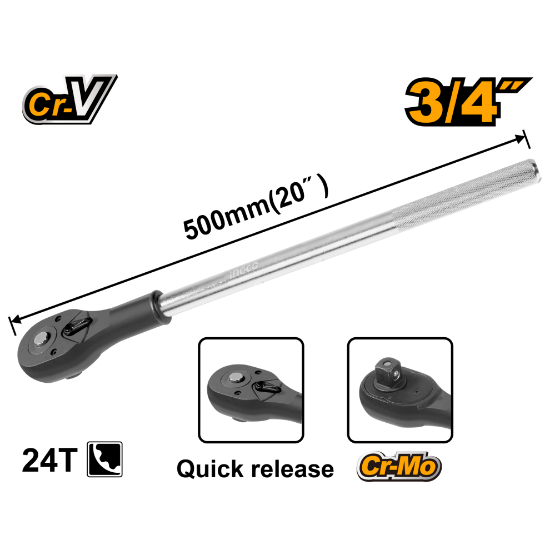 INGCO HRTH0834 – Long Ratchet Handle