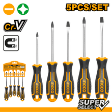 5 Pcs Industrial Rubber Handle Screwdriver Set – INGCO HKSD0528