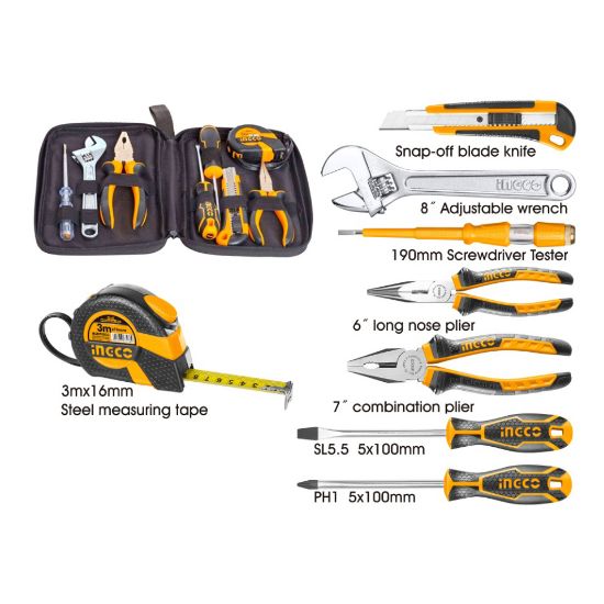 8 Pcs Tool Set with Fabric Bag – INGCO HKTH10808