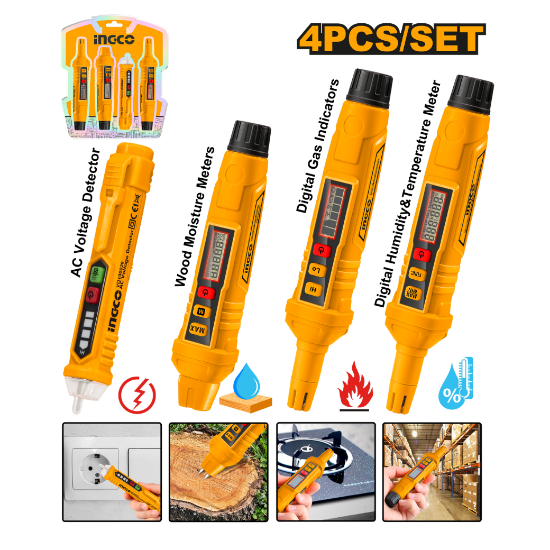 COS23033 – 4 Pcs Electrical & Environmental Tester Set