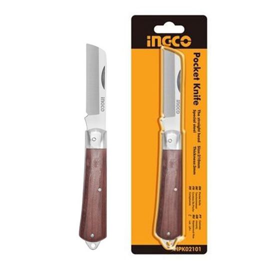 210mm Folding Pocket Knife with Wooden Handle – INGCO HPK02101