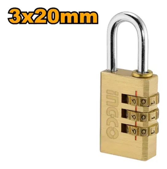 3x20mm Copper Combination Padlock – 3-Digit Code – DBCK0203