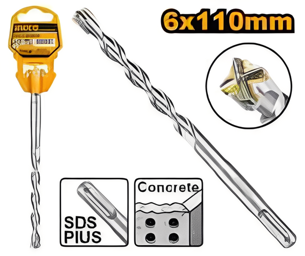 SDS Plus Double-Head Concrete Drill Bit 6×110mm – DBH1210601C