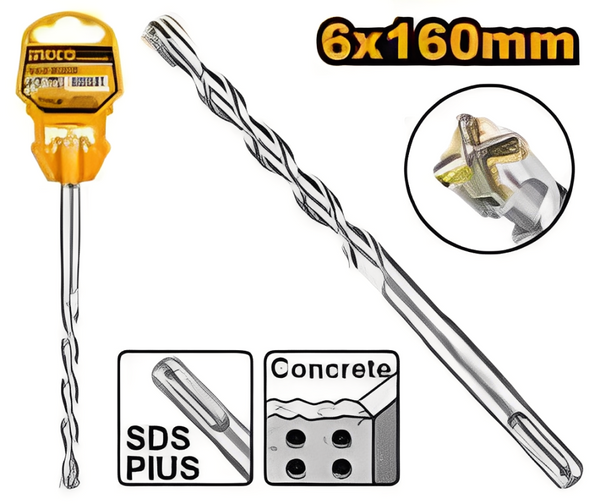 SDS Plus Double-Head Concrete Drill Bit 6×160mm – DBH1210602C