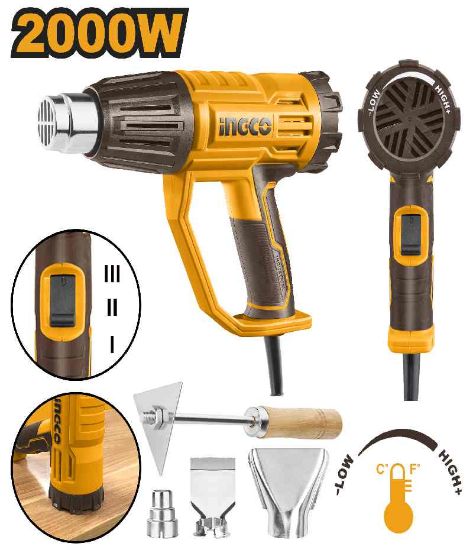 Heat Gun with 3 Settings & Accessories – INGCO HG200047