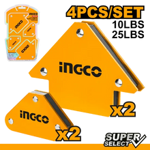 INGCO AMWH4062 4PCS Magnetic Holder Set for Iron