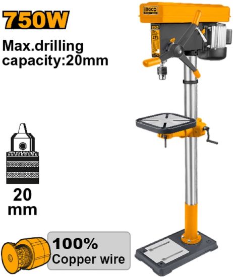INGCO DP207505 – 750W 20mm 16-Speed Bench Drill Press