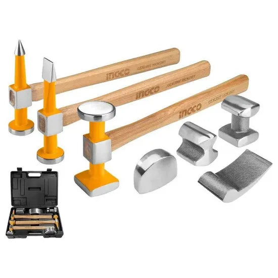 7-Piece Auto Body Hammer and Dolly Set – INGCO HBAFH0712