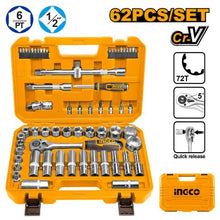62 Pcs Socket & Ratchet Set in Plastic Case – INGCO HKTS12602