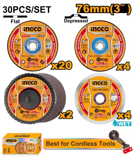 INGCO MCD07630 – Side Grinder Discs Set
