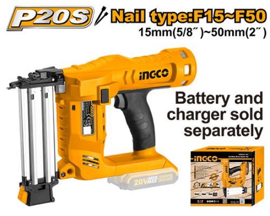 INGCO CBNLI2028 20V Cordless Nail Gun for Wood