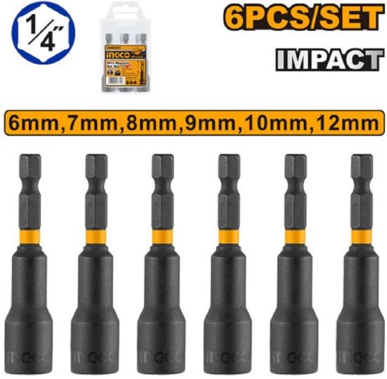 INGCO AMN65061 6PCS TOT HEX Socket Adapter Set