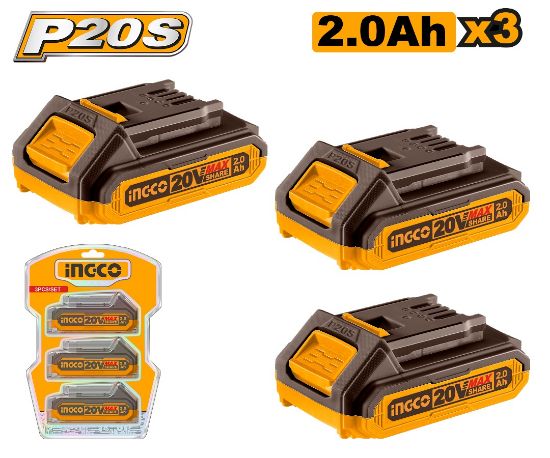 3-Piece 20V 2Ah Lithium Battery Combo Pack – COSLI240311