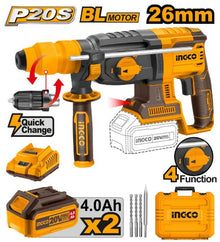 20V Cordless SDS Rotary Hammer with 4 Functions & Interchangeable Head – CRHLI202289