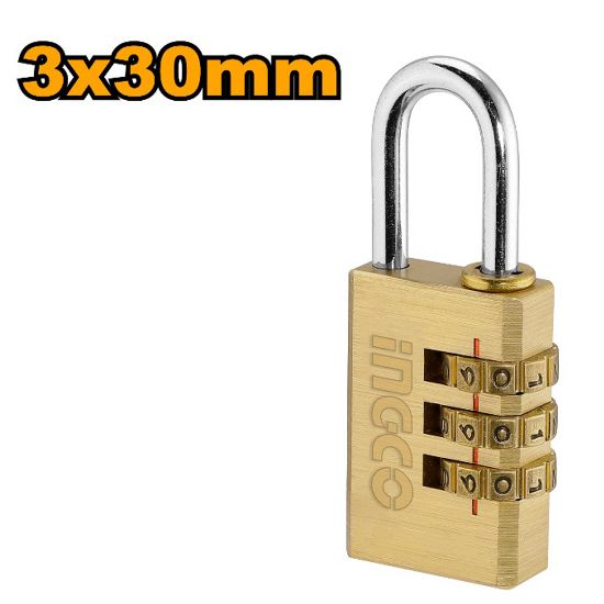 3x30mm Copper Combination Padlock – 3-Digit Code – DBCK0303