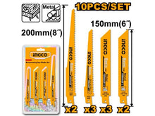 10Pcs Reciprocating Saw Blade Set for Wood & Metal – INGCO RSB1001