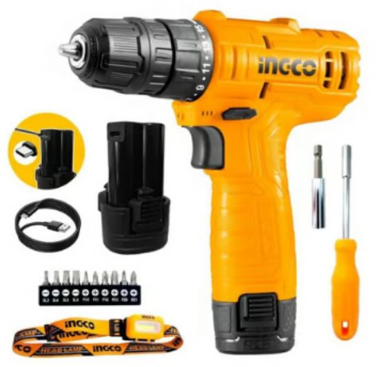 COSLI23042 – Drill + Headlamp + Ratchet Screwdriver