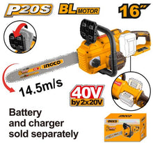 INGCO CGSLI40168 – 40V 16" Brushless Cordless Chainsaw
