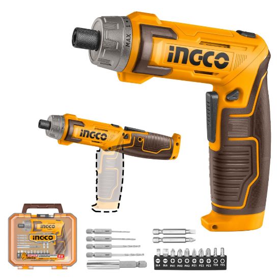 8V Cordless Screwdriver with Rotating Handle & Accessories – CSDLI08025