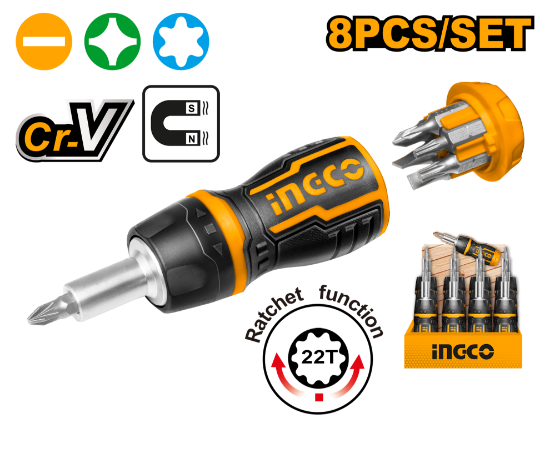 INGCO AKISDS1728 8-in-1 Screwdriver