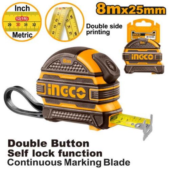 Self-Lock Rubber Measuring Tape – INGCO HSMT08825-1