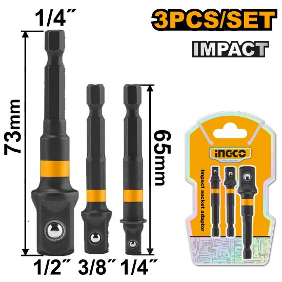 INGCO AMN365A01 3PCS Hex Bit Adapter Set